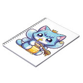 Schattigee feeënkat eet rauwe honing notitieboek (Linkerzijde)