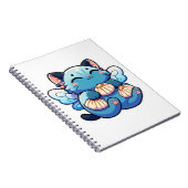 Schattigee feeënkat met dumplings notitieboek (Rechterzijde)