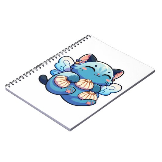 Schattigee feeënkat met dumplings notitieboek (Linkerzijde)