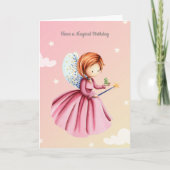 Schattigee feeënprinses met kikkermeisje Verjaarda Kaart (Voorkant)