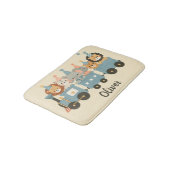 Schattigee feestbeesten op de trein gepersonalisee badmat (Gekanteld)