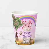 Schattigee feestbekers met een feeëriek thema papieren bekers (Achterkant)