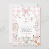 Schattigee feestdieren leuk om een 1e verjaardag r bedankkaart (Voorkant)