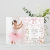 Schattigee feestdieren leuk om een 1e verjaardag r bedankkaart (Staand voorkant)