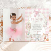 Schattigee feestdieren leuk om een 1e verjaardag r bedankkaart