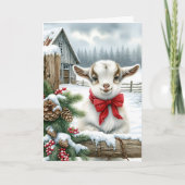 Schattigee Feestelijke Baby Geit op het Boerderij  Kaart (Voorkant)