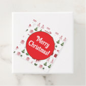 Schattigee feestelijke bewerkbare vrolijke kerst bedankjes labels (In situ)