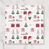 Schattigee feestelijke bewerkbare vrolijke kerst bedankjes labels (Achterkant)