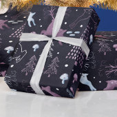 Schattigee feestelijke bosrijke rendieren kerst cadeaupapier