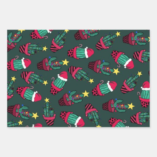 Schattigee feestelijke Christmas Character Illustr Inpakpapier Vel (Voorkant 3)