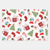 Schattigee feestelijke Christmas Character Illustr Inpakpapier Vel (Voorkant 2)