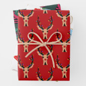 Schattigee feestelijke Christmas Character Illustr Inpakpapier Vel (In situ)