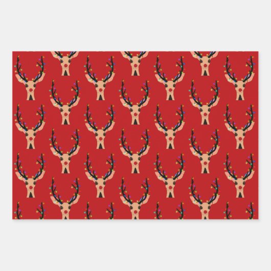 Schattigee feestelijke Christmas Character Illustr Inpakpapier Vel (Voorkant)