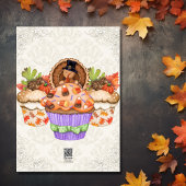 Schattigee feestelijke cupcakes Happy Thanksgiving Kaart