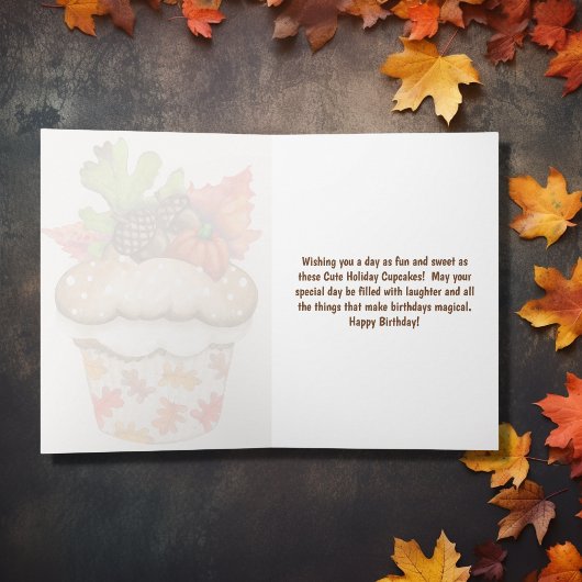 Schattigee feestelijke cupcakes Happy Thanksgiving Kaart