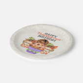 Schattigee feestelijke cupcakes Happy Thanksgiving Papieren Bordje (Gekanteld)