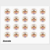 Schattigee feestelijke cupcakes Happy Thanksgiving Ronde Sticker (Vel)