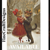 Schattigee feestelijke danskatten in sneeuw BX5 de Tissuepapier