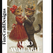 Schattigee feestelijke danskatten in Snow BX4 Deco Tissuepapier