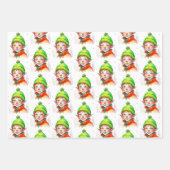 Schattigee feestelijke  Elfen Kerst Inpakpapier Vel (Voorkant 3)