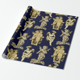 Schattigee feestelijke  gevleugelde Cherub Angels  Cadeaupapier