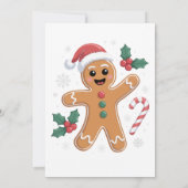 Schattigee Feestelijke Gingerbread Man Kerstkoekje Kaart (Achterkant)