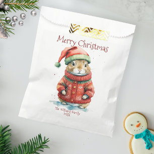 Schattigee Feestelijke Hamster in Santa Hat Christ Bedankzakje