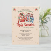 Schattigee feestelijke jaarlijkse Ugly Sweater ker Kaart (Staand voorkant)