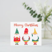 Schattigee feestelijke kabouters Vrolijk kerstfees Briefkaart (Staand voorkant)