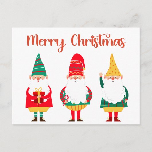 Schattigee feestelijke kabouters Vrolijk kerstfees Briefkaart (Voorkant)