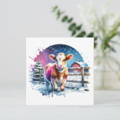 Schattigee feestelijke kalf Kaart gepersonaliseerd (Staand voorkant)