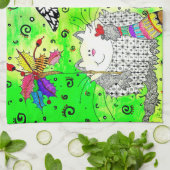 Schattigee feestelijke kerst Critters keukenhanddo Theedoek (Gevouwen)