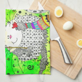 Schattigee feestelijke kerst Critters keukenhanddo Theedoek (Quarter Fold)