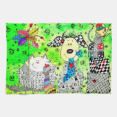 Schattigee feestelijke kerst Critters keukenhanddo Theedoek (Horizontaal)