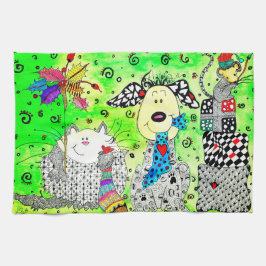 Schattigee feestelijke kerst Critters keukenhanddo Theedoek