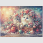 Schattigee feestelijke kerst Kittens decoupage Tissuepapier (Voorkant)