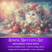 Schattigee feestelijke kerst Kittens decoupage Tissuepapier