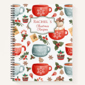 Schattigee Feestelijke Kerst Mokken Patroon Recept Notitieboek (Voorkant)