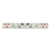 Schattigee Feestelijke Kerst Rendier Groen Satijnen Lint (Voorkant)