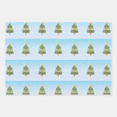 Schattigee feestelijke kerstboom inpakpapier vel (Voorkant 3)