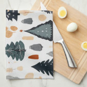 Schattigee feestelijke kerstboom patroonvakantie theedoek (Quarter Fold)