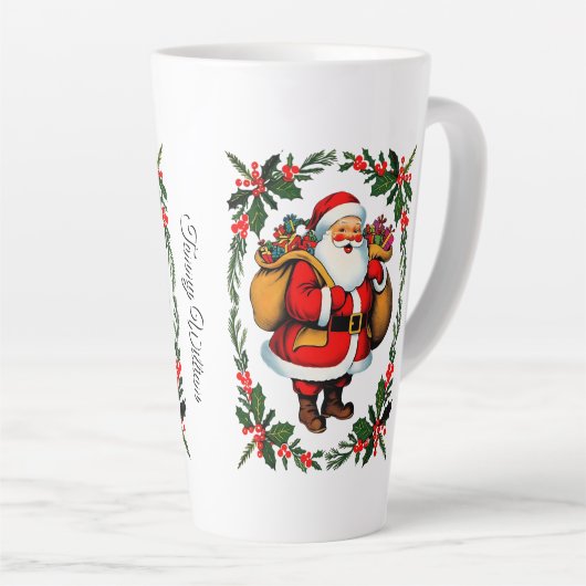 Schattigee feestelijke kerstdagen latte mok (Rechterhoek)