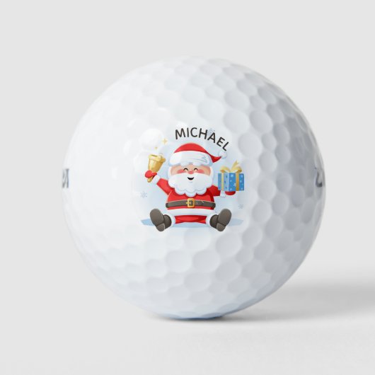 Schattigee feestelijke kerstman gepersonaliseerde golfballen (Voorkant)