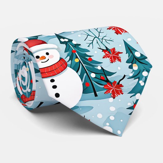 Schattigee feestelijke kerstmannen stropdas (Opgerold)