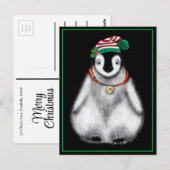 Schattigee feestelijke kerstpinguïn briefkaart (Voorkant / Achterkant)