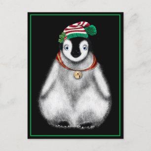 Schattigee feestelijke kerstpinguïn briefkaart