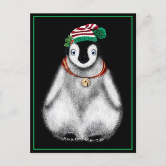 Schattigee feestelijke kerstpinguïn briefkaart (Voorkant)