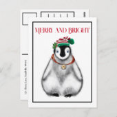 Schattigee feestelijke kerstpinguïn briefkaart (Voorkant / Achterkant)
