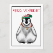 Schattigee feestelijke kerstpinguïn briefkaart (Voorkant)