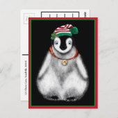 Schattigee feestelijke kerstpinguïn briefkaart (Voorkant / Achterkant)